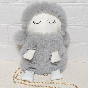 おねむりひつじのショルダーバッグ ぬいぐるみバッグ グレー