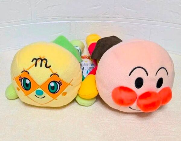 圧縮なし それいけ!アンパンマン ねそべりポーズぬいぐるみL Ver.4 アンパンマン メロンパンナちゃん 2種セット