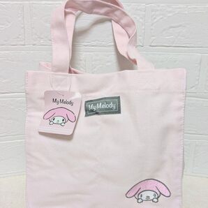 サンリオ スクエア トートバッグ カラー帆布 マイメロディ 22×22×10cm