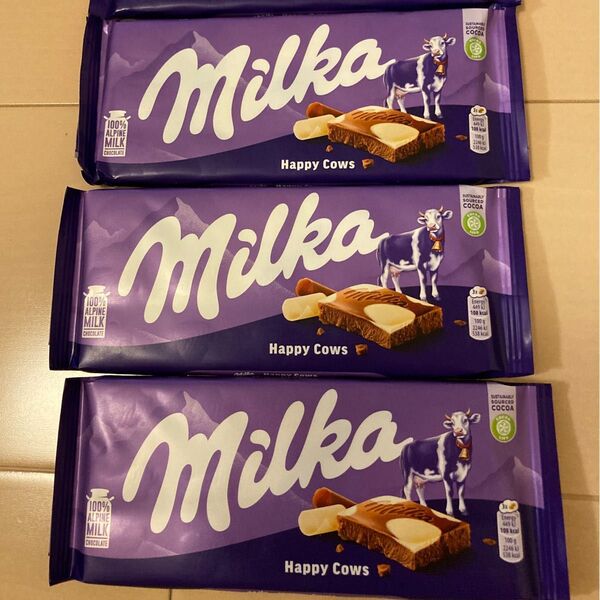 クーポン使用可 ミルカ ハッピーカウ 3個 チョコレート ドイツ milka 輸入チョコ 高級チョコ