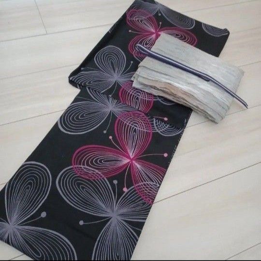 新品 呉服屋 粋モダン!大人上品な兵児帯 夏着物 浴衣3点セット