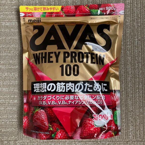 ザバス SAVAS ホエイプロテイン100 ストロベリー味 980g