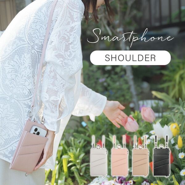 スマホショルダー スマホポーチ お財布 ピンク