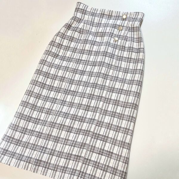 ハイウエストチェックタイトスカート ツイード 春夏 PROPORTION BODY DRESSING