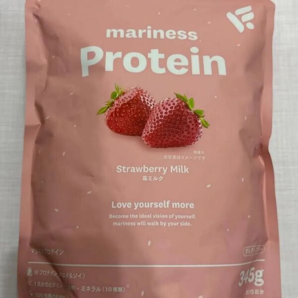 マリネスプロテイン marriness ホエイ ソイ Wプロテイン 苺ミルク味 345g