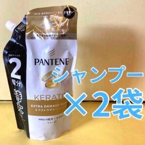【シャンプー2袋】パンテーンエクストラダメージリペア ケラチン配合 P&G 詰替用 特大600ml×2袋 PANTENE