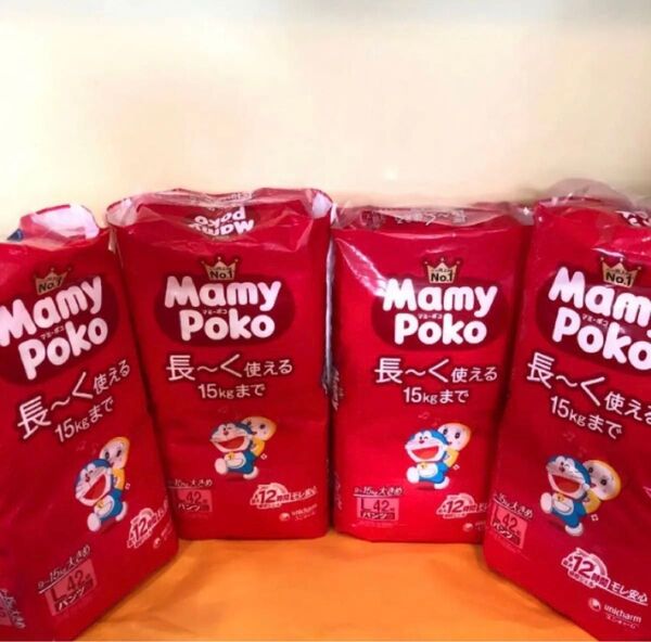 【Lサイズ×4袋】マミーポコパンツタイプ オムツ 男女兼用 MamyPoko 大きめL まとめ売り 4パック 4個 子供用紙おむつ