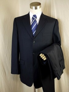 K248○ビジネス営業に最適○高身長の方に○3釦・総裏地・濃紺シングルスーツ
