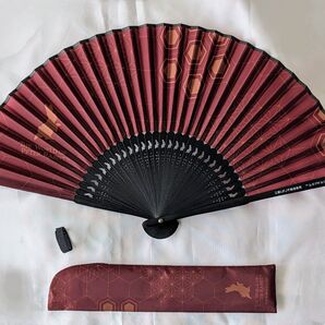 ピーターラビット 扇子&扇子袋 新品未開封品 三菱東京UFJ不動産販売 企業ノベルティ ダークレッド えんじ色