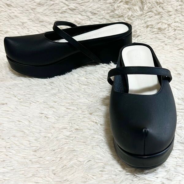 FLAT APARTMENT フラットアパートメント 厚底 サボ サンダル パンプス 22.5㎝前後 黒 ブラック