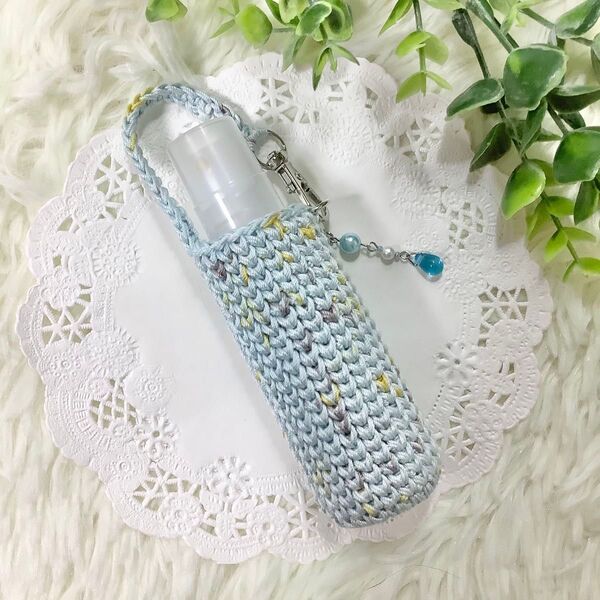 スプレーボトルケース スプレーボトルカバー 消毒スプレーボトル入れ ボトルホルダー 30ml ブルー 水色 マーブル B363