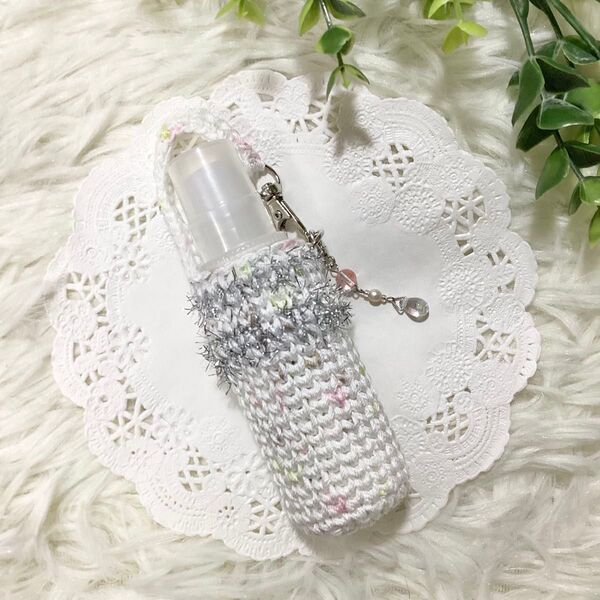 スプレーボトルケース スプレーボトルカバー 消毒スプレーボトル入れ 30ml 白 ホワイト マーブル シルバー B378