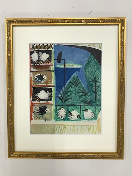 【特価】　≪　　パブロ・ピカソ　　≫　　エリオグラビュール【銅版画】　LES 　PIGEONS　Ⅳ 　1958年　　 PABLO　PICASSO