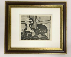 【特価】　≪　　パブロ・ピカソ　　≫　　コロタイプ版画　　PALETTE BRUSHES AND PLASTER MODEL 　　1930年　　 PABLO　PICASSO