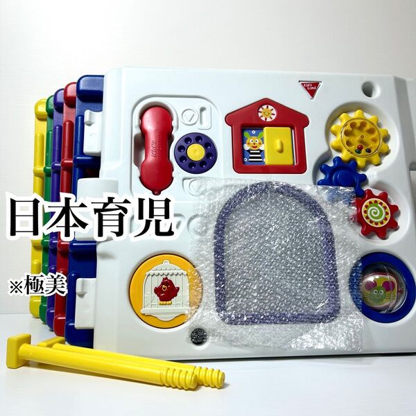 極美品☆日本育児 ミュージカルキッズランド DX6枚 ベビーサークル 扉付き