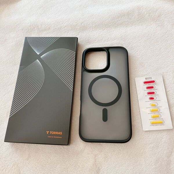 TORRAS iPhone 16 Pro Max 用 ケース 【米軍耐黄変・Magsafe対応】 半透明 ブラック