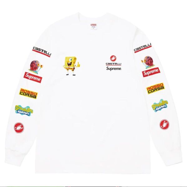 Supreme x SpongeBob Castelli Racing L/S Tee "White"