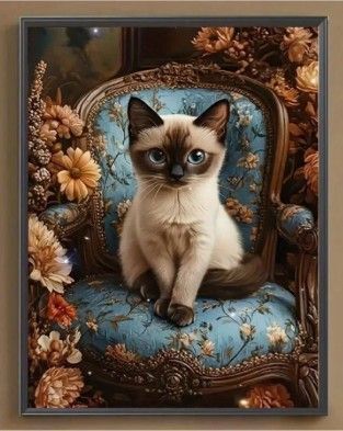 ダイヤモンドアートキット ラウンドビーズ 30×40 猫
