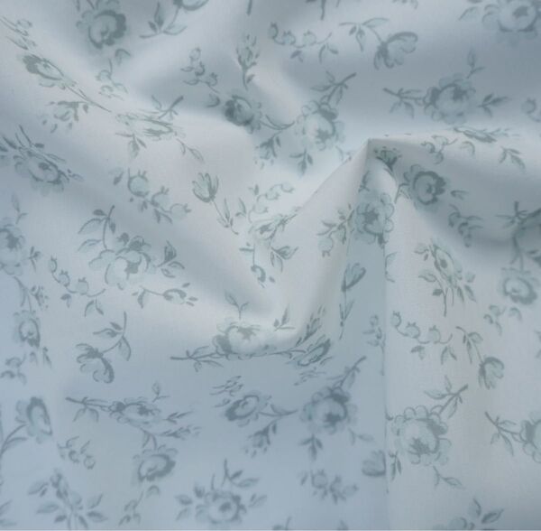 フランス生地 sous le figuier fabrics ローズダンタン(ブルーグレー)