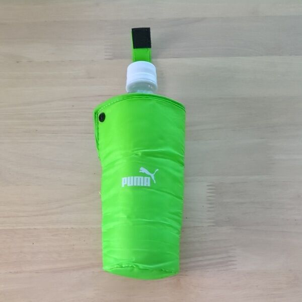 PUMA ノベルティ折りたたみペットボトルホルダー グリーン 保冷保温 500ml