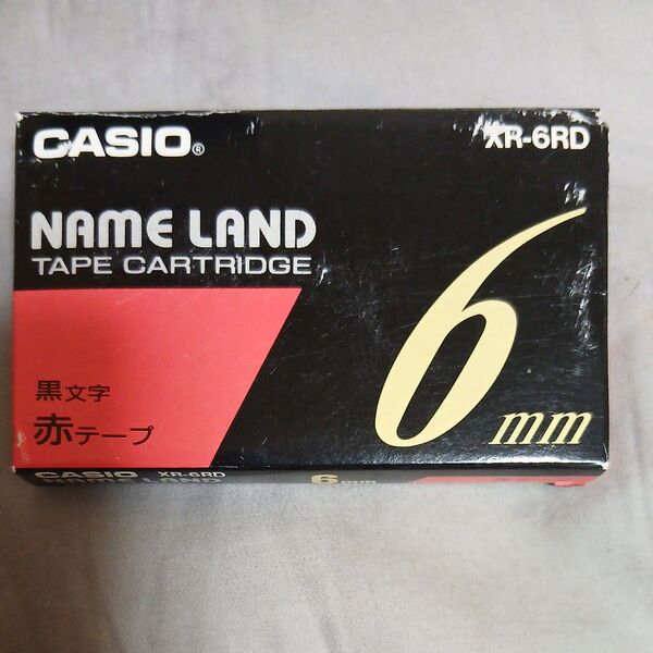 【純正品】ネームランド テープカートリッジ CASIO シール 未使用未開封 6mm 赤 黒文字