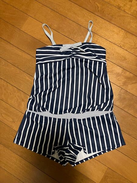 【お値下】美品 水着 紺色 ストライプ 150