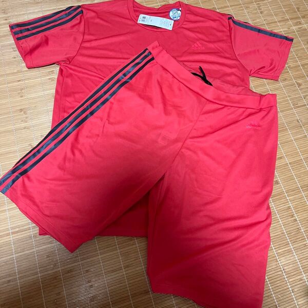 adidasアディダス★クールネックTシャツ&ハーフステテコ LLサイズ