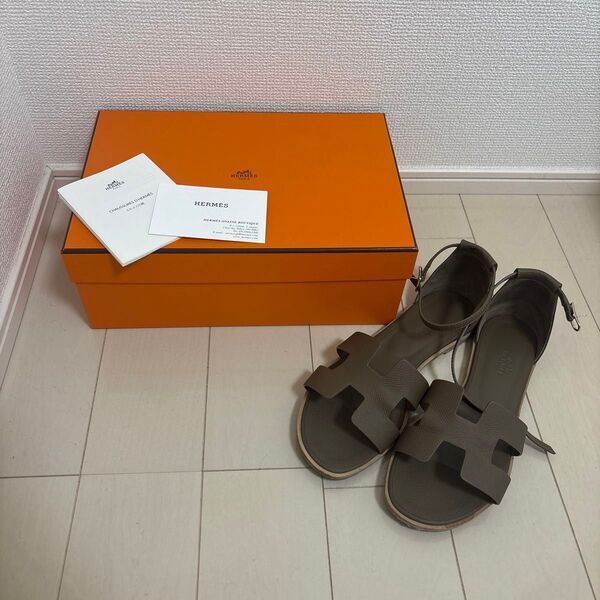 HERMES エルメス サンダル エトゥープ 39 25cm 25.5cm