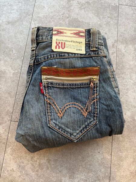 EDWIN エドウィン 423XVS EXCLUSIVE VINTAGE ストレート ダメージデニム size28
