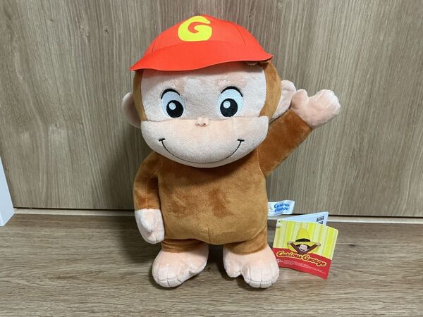 【タグ付き新品・送料無料】おさるのジョージ ぽってりLぬいぐるみ キャップバージョン