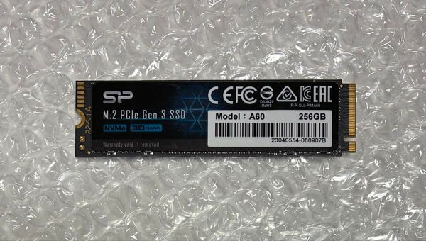 Silicon Power SP A60 SSD NVMe 256GB M.2 type2280 PCIe Gen3x4 動作正常