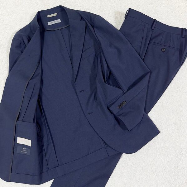 美品/nano universe ナノユニバース×SATO TAILOR セットアップスーツ ストレッチ 紺 ネイビー 48 L位