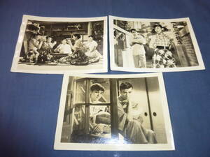 ◆708/古い映画スチール写真「新婚たくあん夫婦」３枚セット　佐田啓二、桂木洋子、紙京子　１９５４年