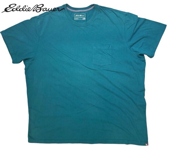 Eddie Bauer ターコイズ ポケットTシャツ 3XL ビックサイズ