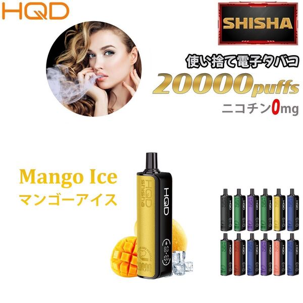 シーシャ 電子タバコ 使い捨て 20000回吸引 VAPE ベイプ 禁煙グッズ 水蒸気タバコ 禁煙パイポ マンゴーアイス