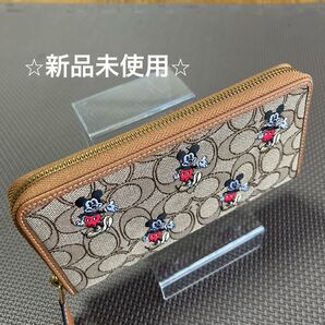 新品未使用 coach コーチ 長財布 ベージュ ディズニーコラボ レディース