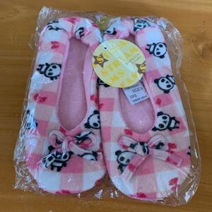  room slippers .... pie ru slip-on shoes Panda pattern ribbon attaching pink white check size free China new goods free postage 