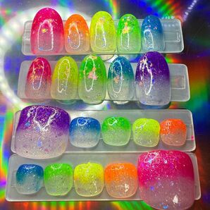 夏ネイル かき氷シロップグラデネイル フットセット