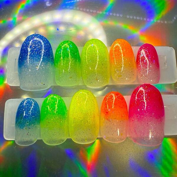 カラフル かき氷シロップ グラデネイル