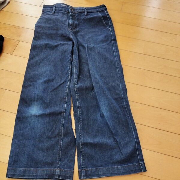 無印良品デニムワイドパンツ インディゴブルー Мサイズ