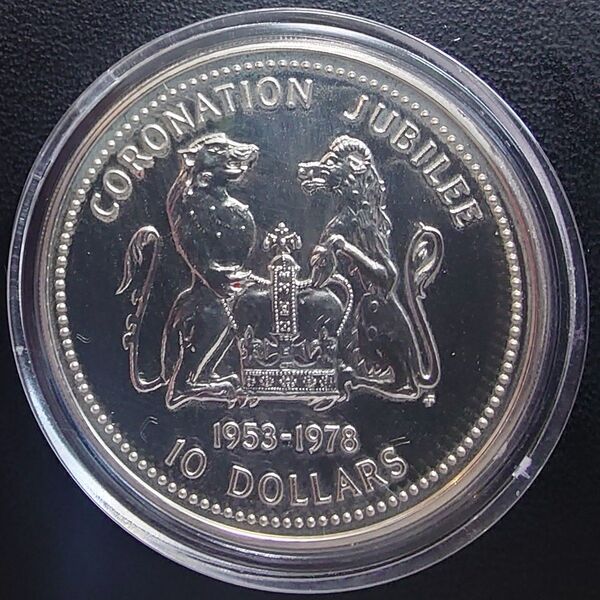 1978年 クック諸島銀貨 10ドル エリザベス女王戴冠式25周年銀貨 silver925