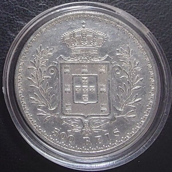 1891年 ポルトガル銀貨 500レイス レイ チャールズ1世銀貨 silver917