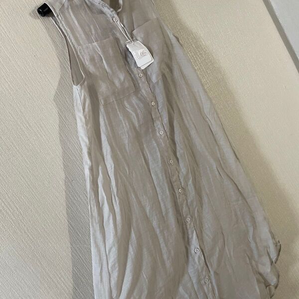ノースリーブワンピース リネン ベージュ 未使用