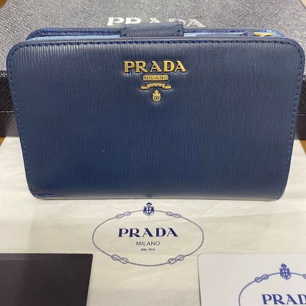 超美品!!プラダ PRADA 財布 二つ折り 折り財布 ヴィッテロムーブ