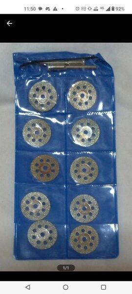 10枚 接続軸2本 ダイヤモンドカッター ダイヤモンドカッティングディスク 電動ドリル 工具(シルバー)