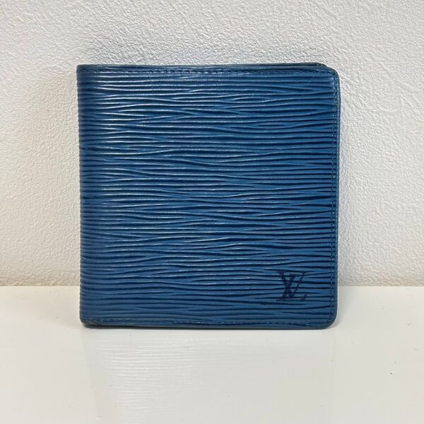 ルイヴィトン エピ トレドブルー M60613 MI0914 ポルトフォイユ マルコ 二つ折り財布 LOUIS VUITTON