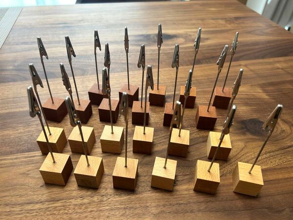 クリップスタンド カードホルダー メモ立て 木製 まとめ売り 23個
