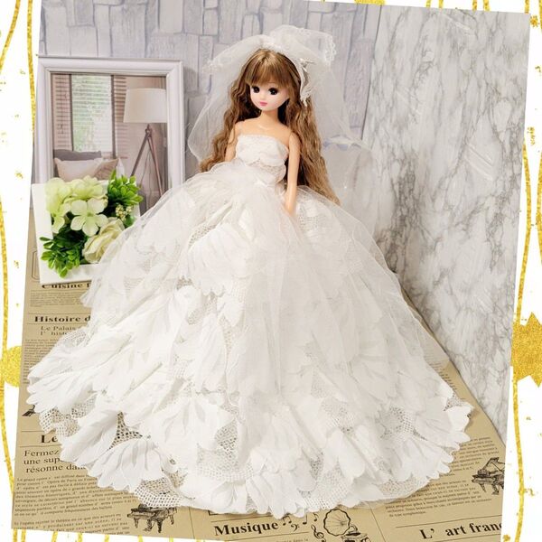 【フラワー】リカちゃん サマーウェディング 豪華すぎるドレス アクセサリー付き
