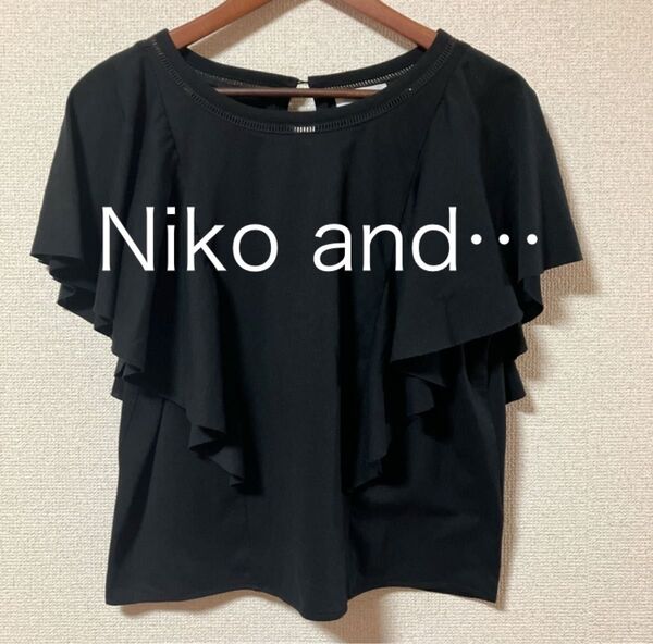 Niko and… ニコアンド ブラウス 袖フリルブラウス ブラック L