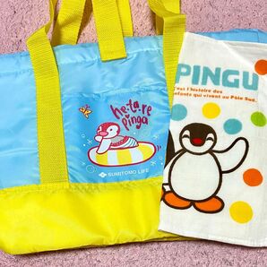 PINGU ピングー ピンガ 折り畳み 買い物 レジャー 保冷バッグ&ハンドタオルセット